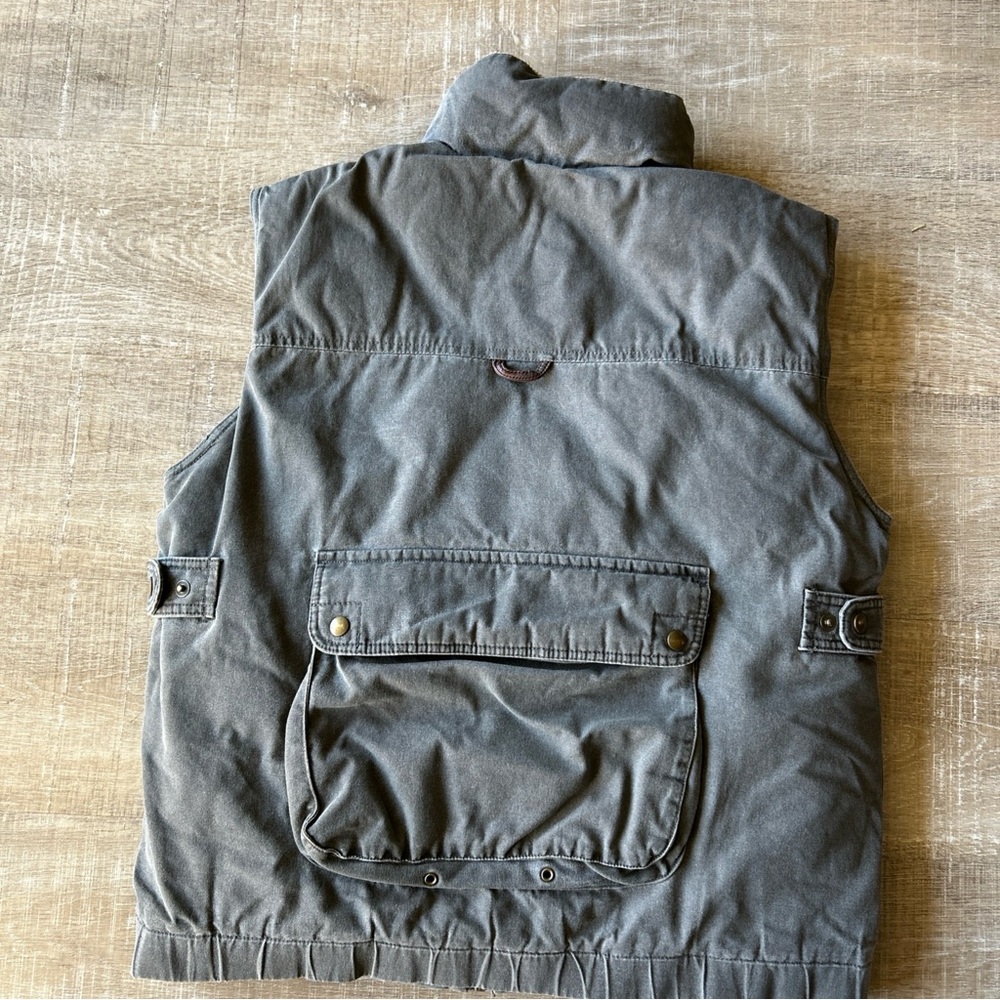 Eddie Bauer Men’s Goose Down Puffer Cargo Safari Vest M Outdoor Heavy Canvas - Picture 11 of 16